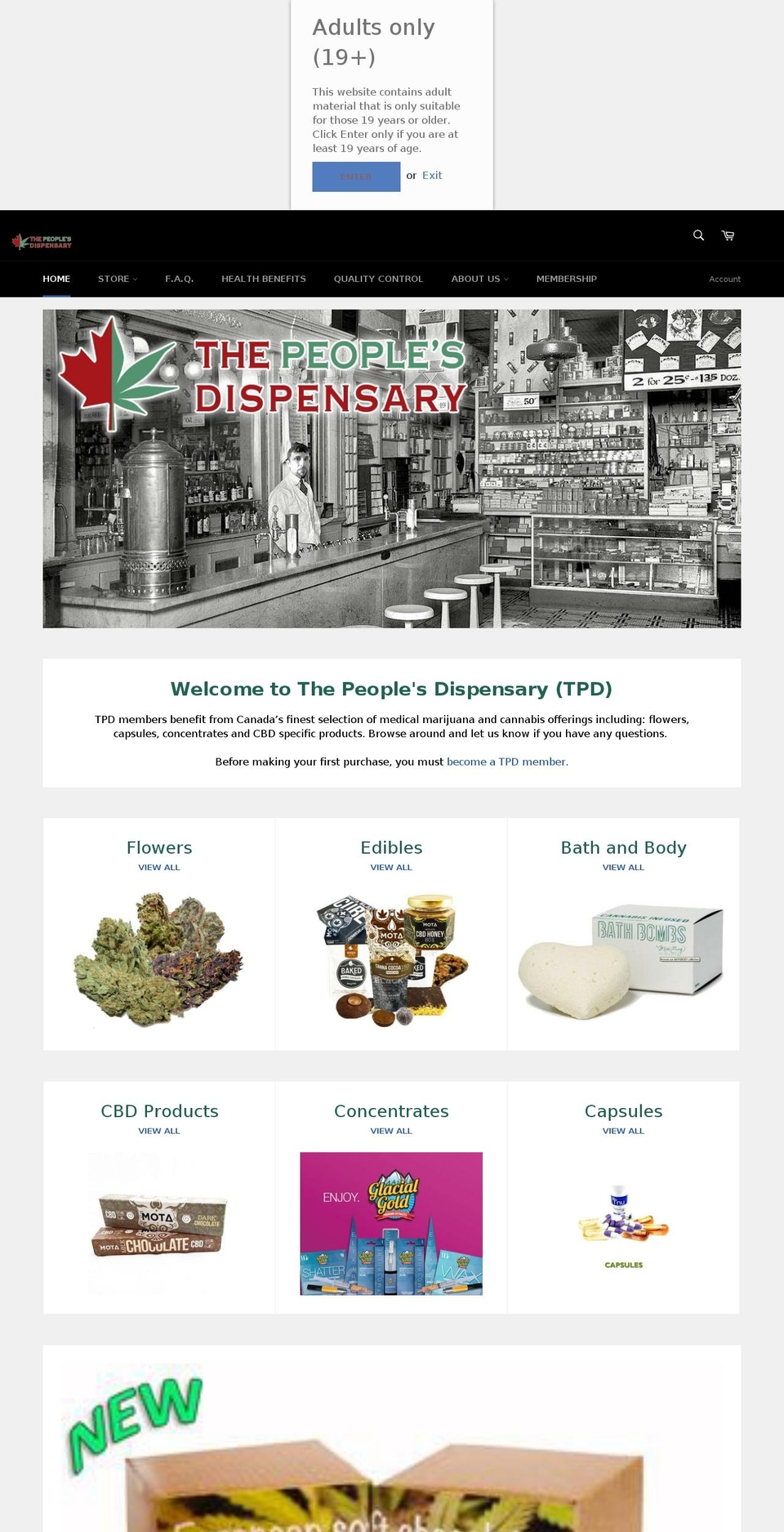 thepeoplesdispensary.com — Shopify storefront screenshot