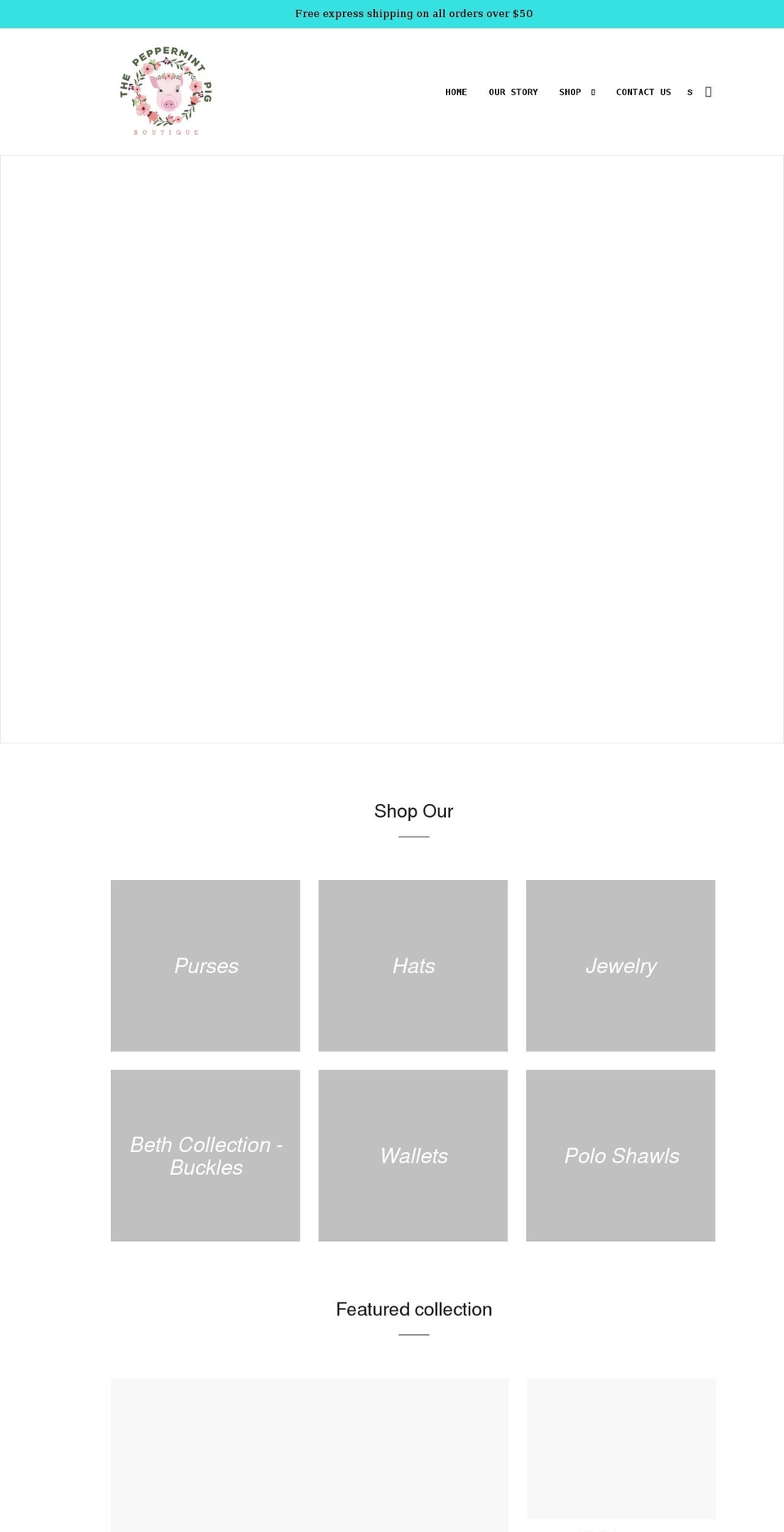 thepeppermintpigboutique.com shopify website screenshot