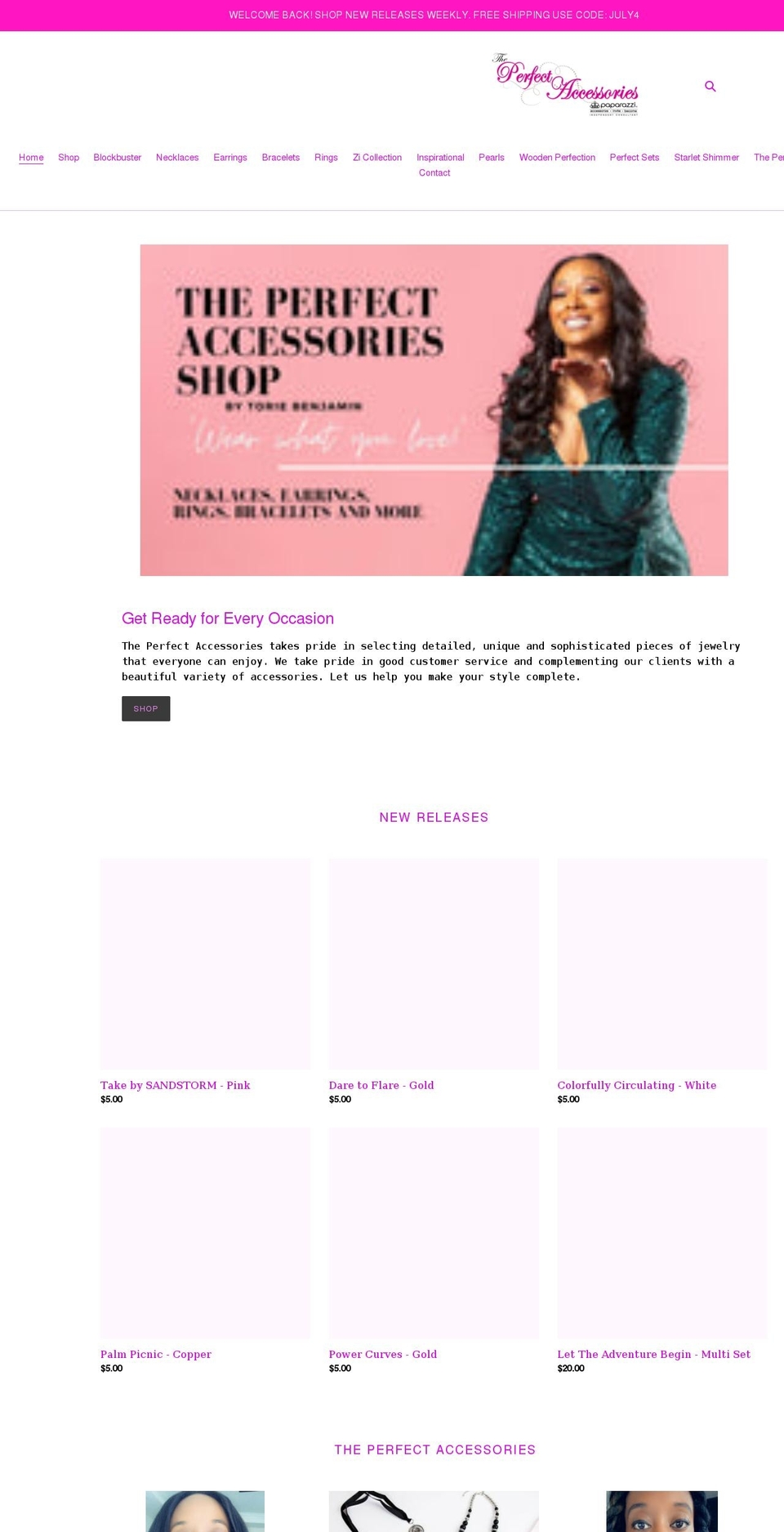theperfectaccessoriesshop.com shopify website screenshot