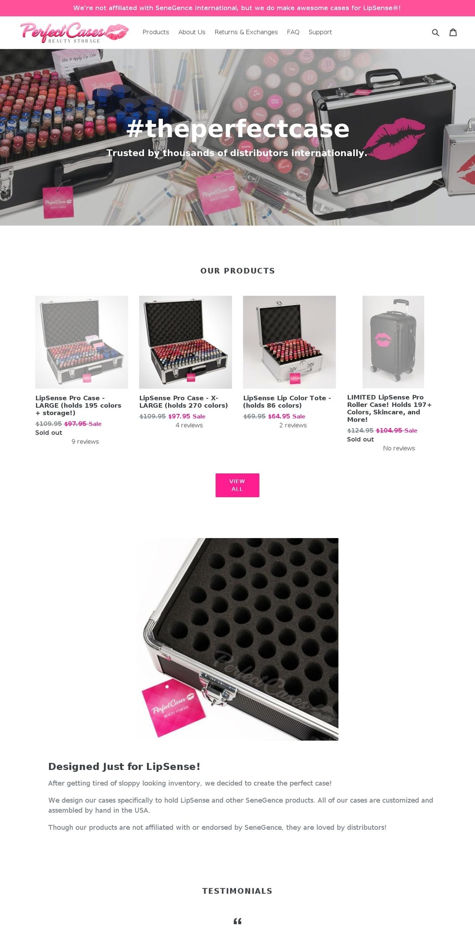theperfectcase.com shopify website screenshot