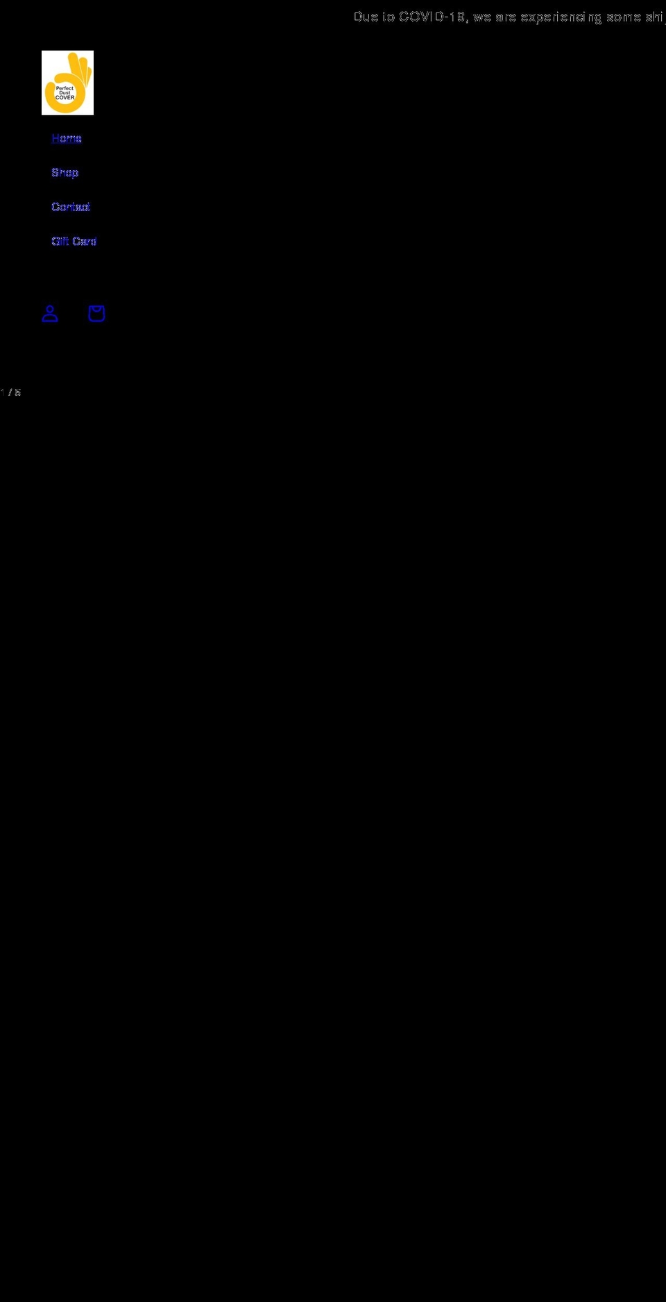theperfectdustcover.com shopify website screenshot