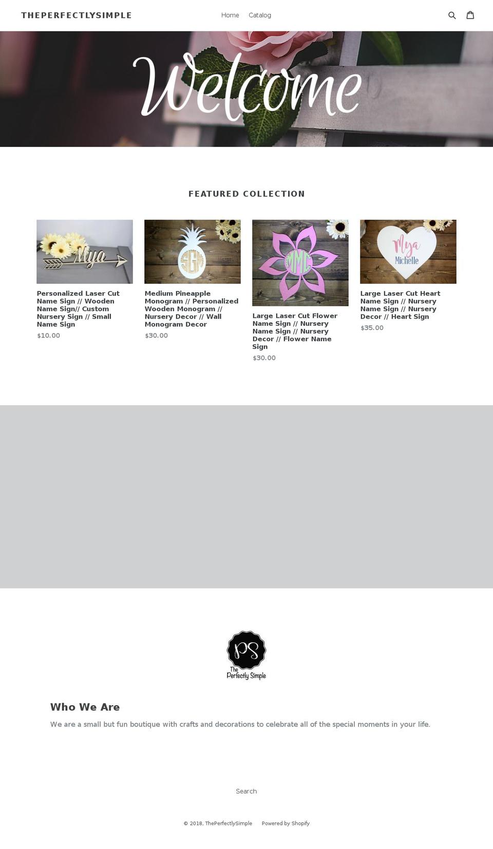 theperfectlysimple.com — Shopify storefront screenshot