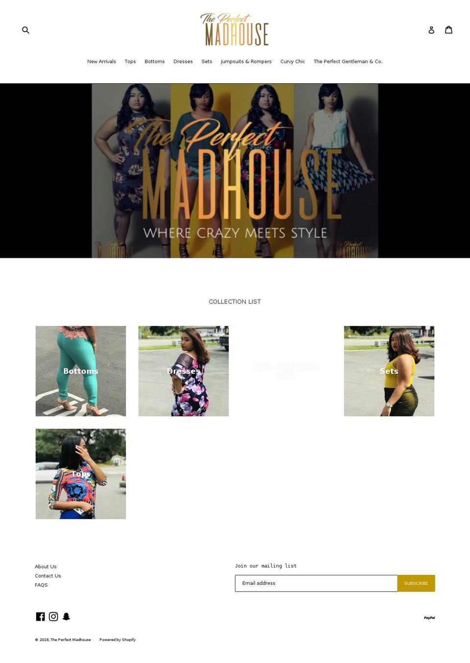 theperfectmadhouse.com — Shopify storefront screenshot