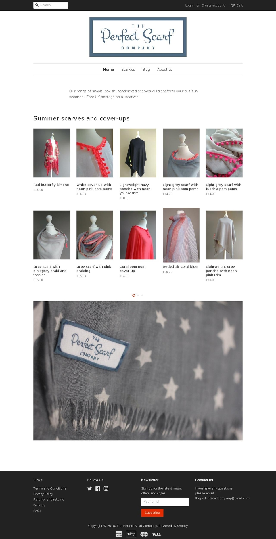 theperfectscarfcompany.com — Shopify storefront screenshot