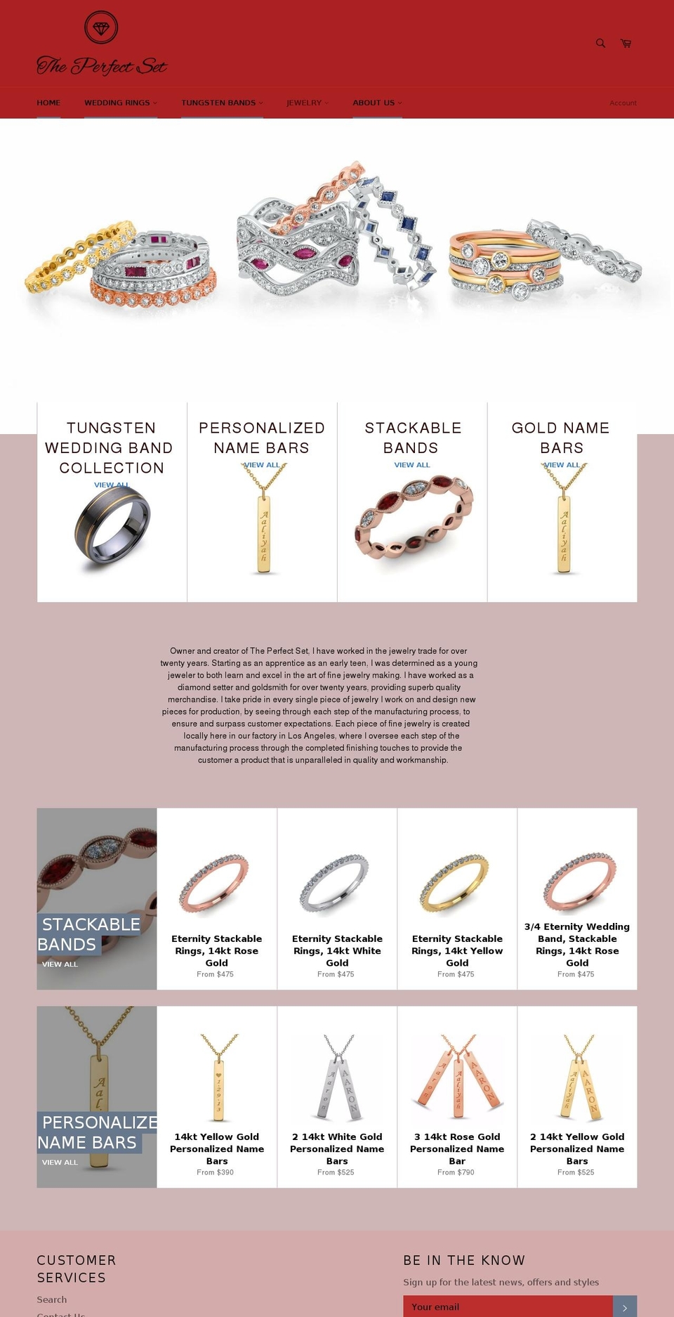 theperfectsetinc.com — Shopify storefront screenshot