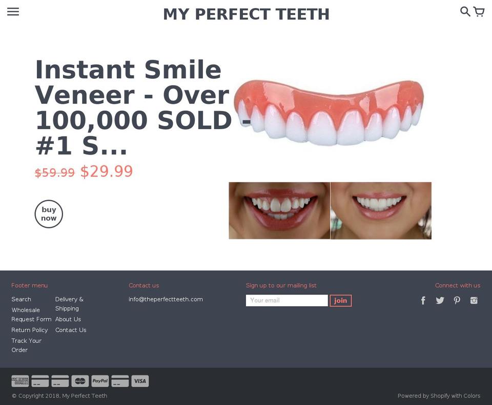 theperfectteeth.com — Shopify storefront screenshot