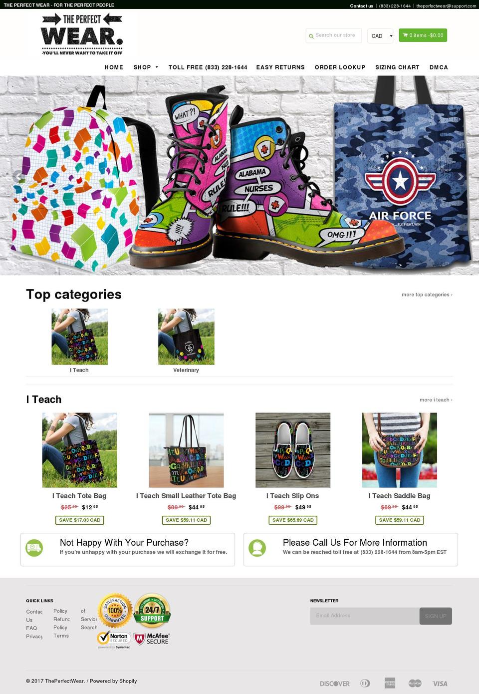 theperfectwear.com — Shopify storefront screenshot