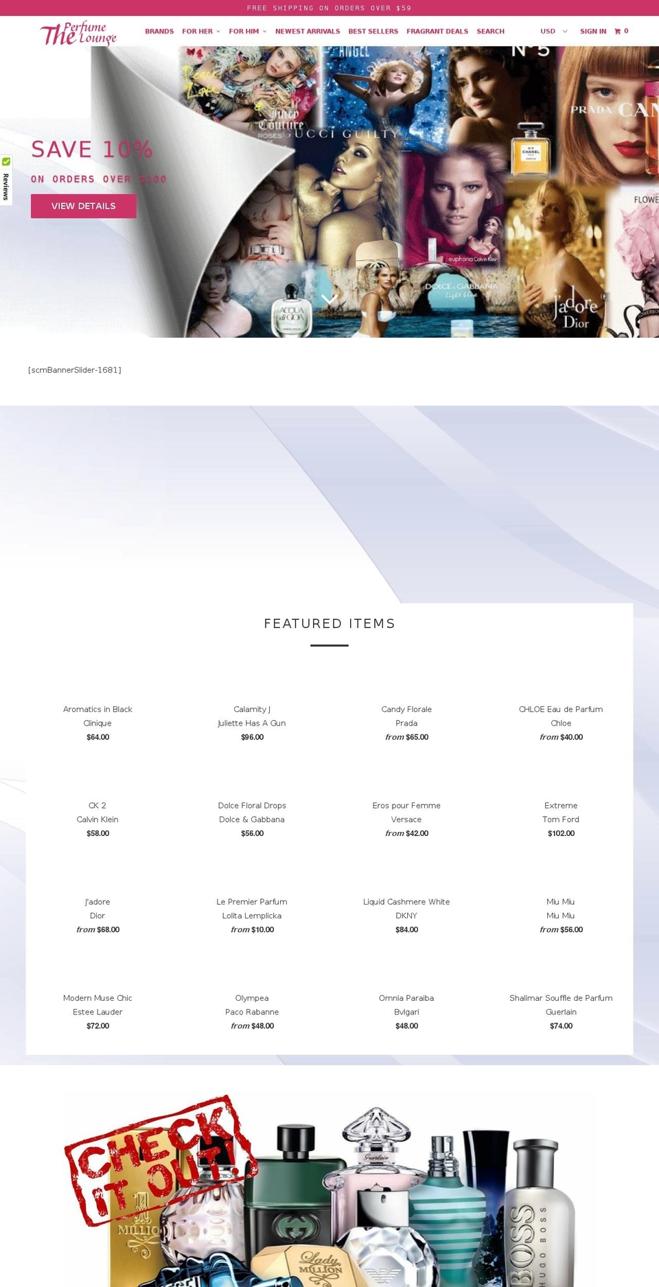 theperfumelounge.com shopify website screenshot