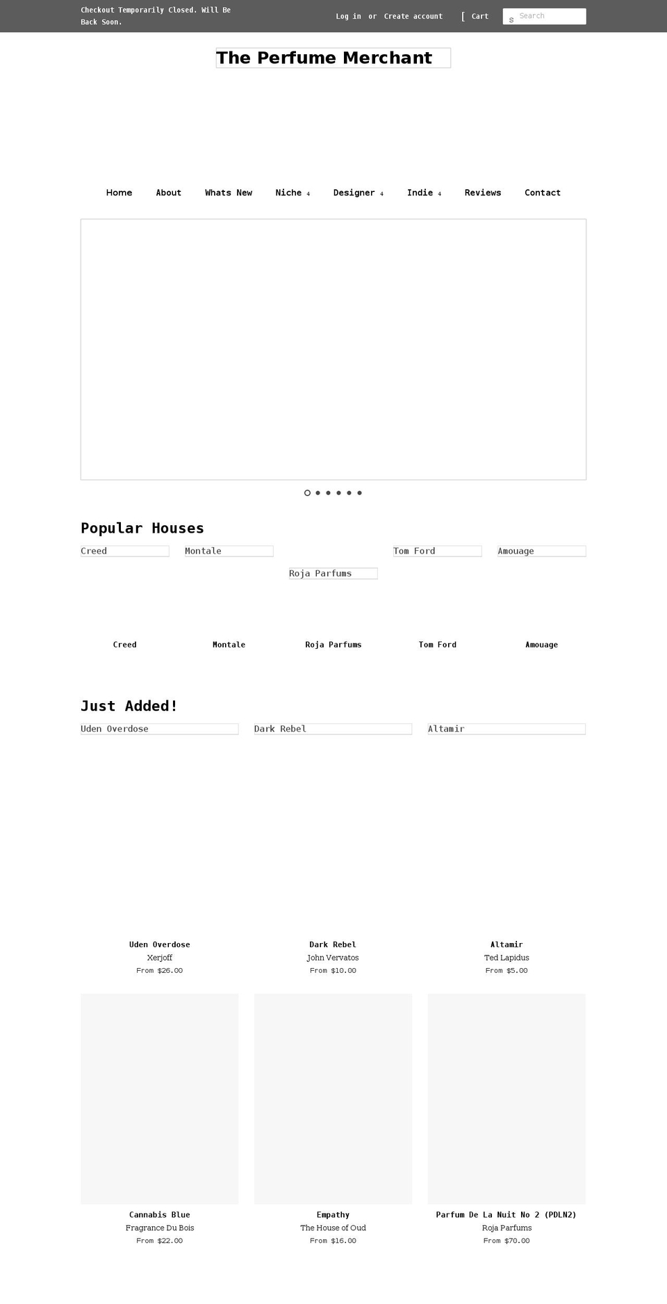 theperfumemerchant.com shopify website screenshot