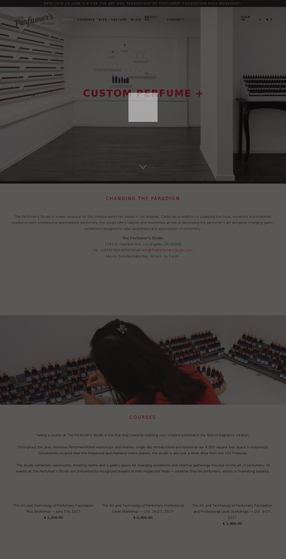 theperfumerstudio.com shopify website screenshot