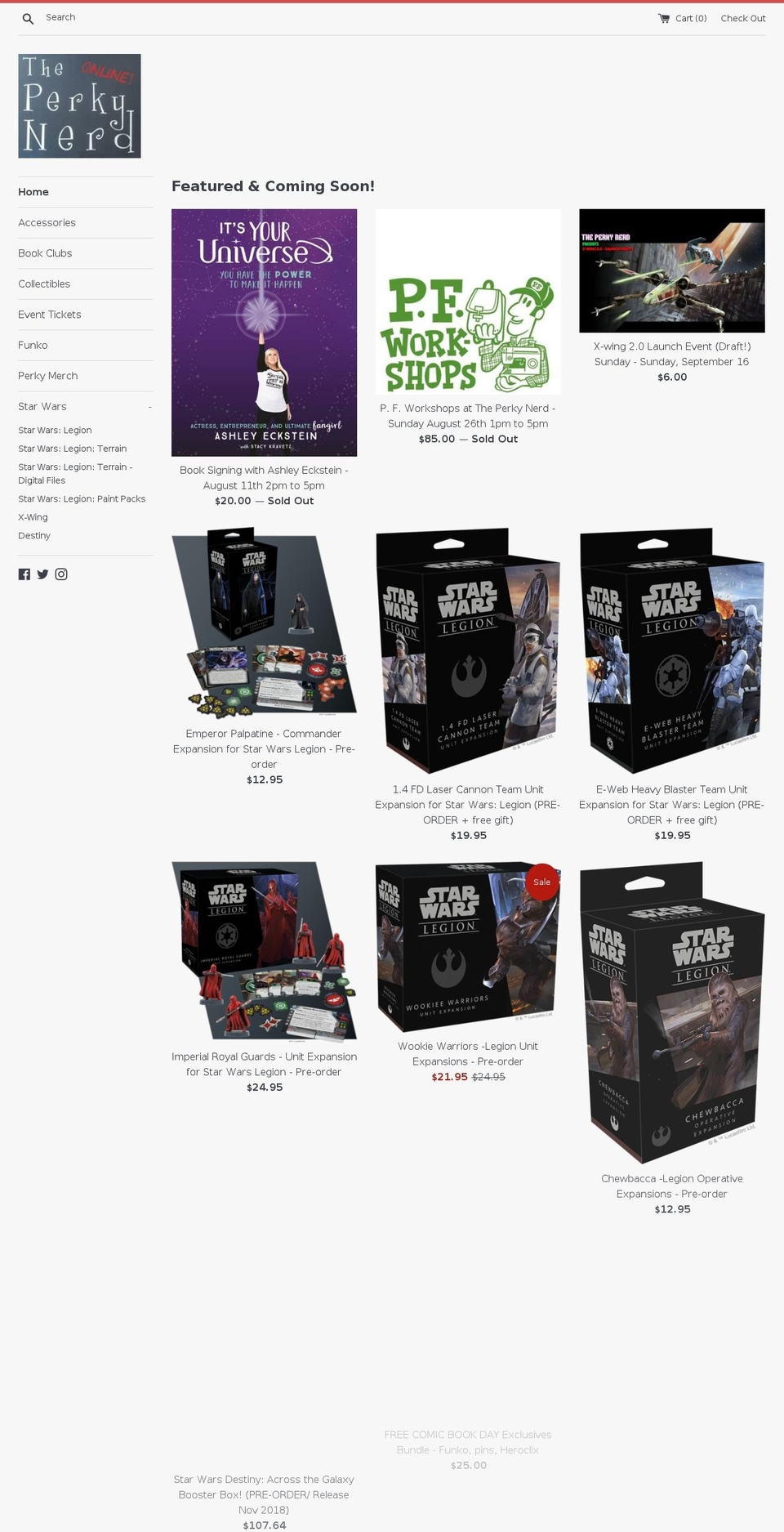 theperkynerdstore.com shopify website screenshot