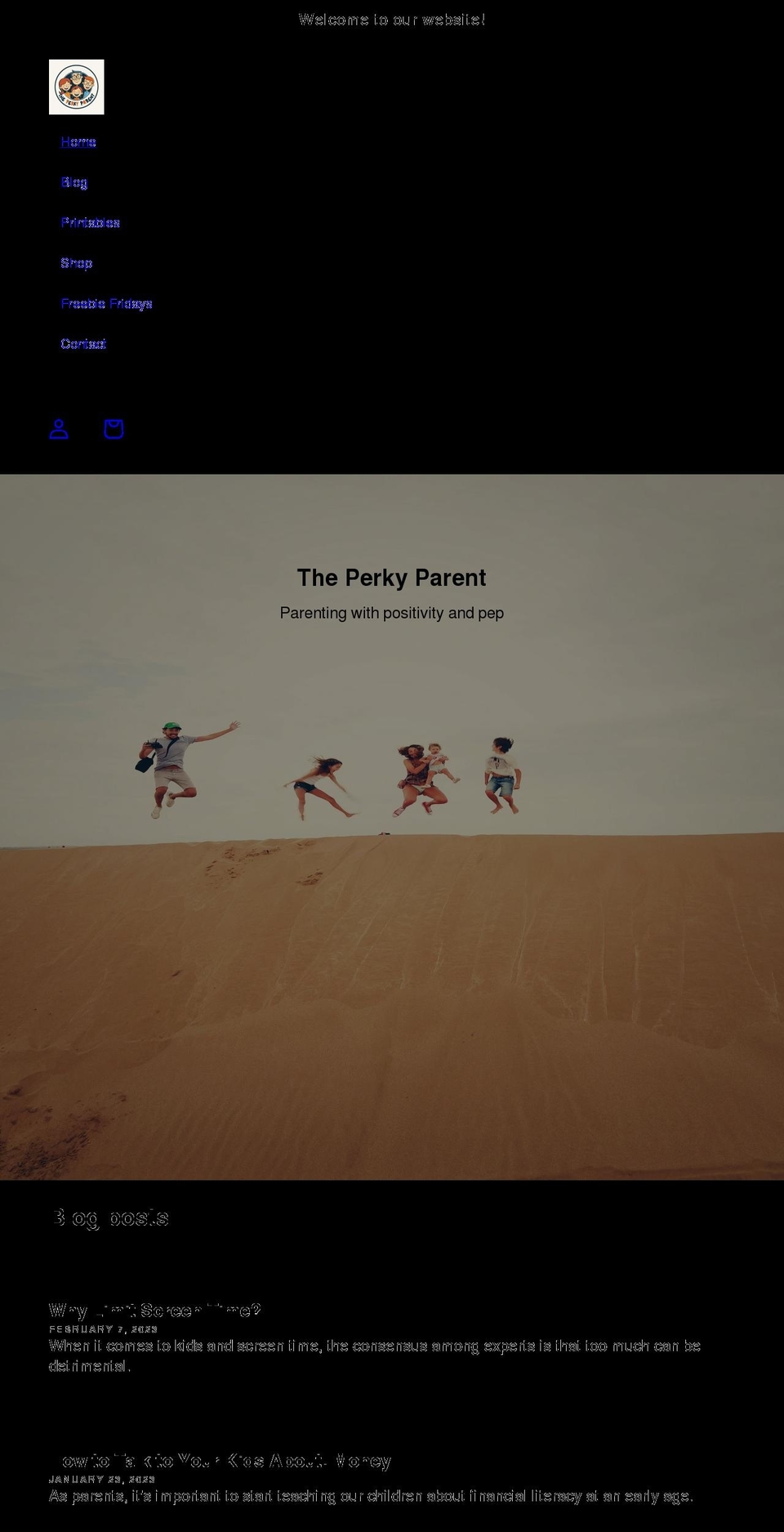 theperkyparent.com shopify website screenshot