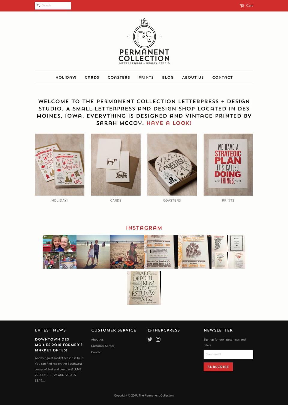 thepermanentcollection.net shopify website screenshot