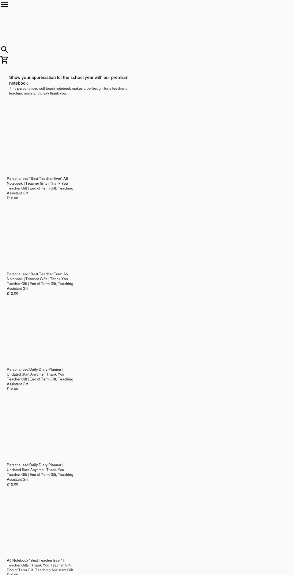 thepersonalisedstationerycompany.co.uk shopify website screenshot