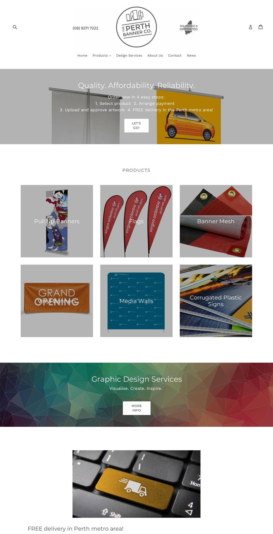 theperthbannercompany.com.au shopify website screenshot