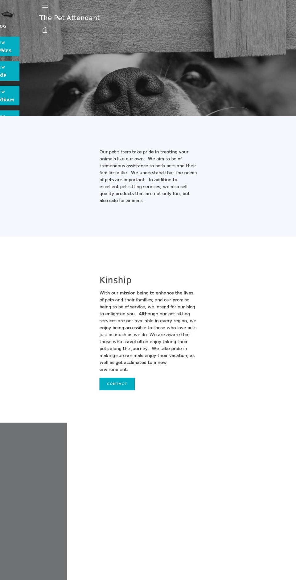 thepetattendant.com — Shopify storefront screenshot