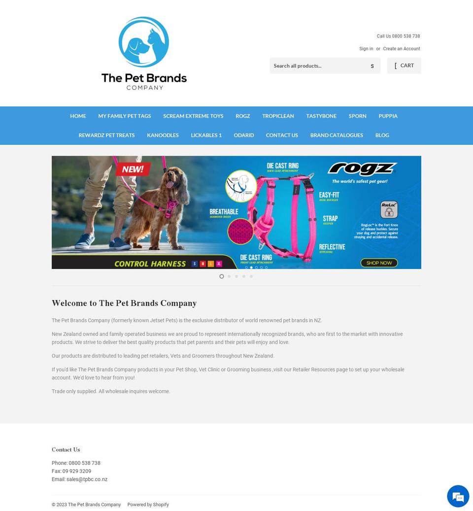 thepetbrandscompany.co.nz shopify website screenshot