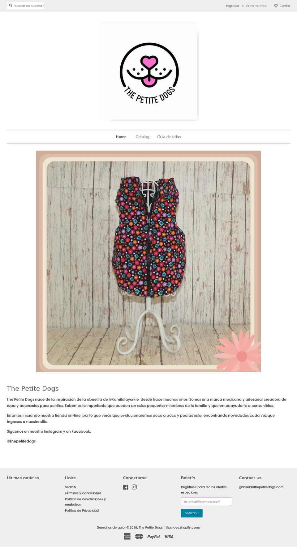 thepetitedogs.com — Shopify storefront screenshot