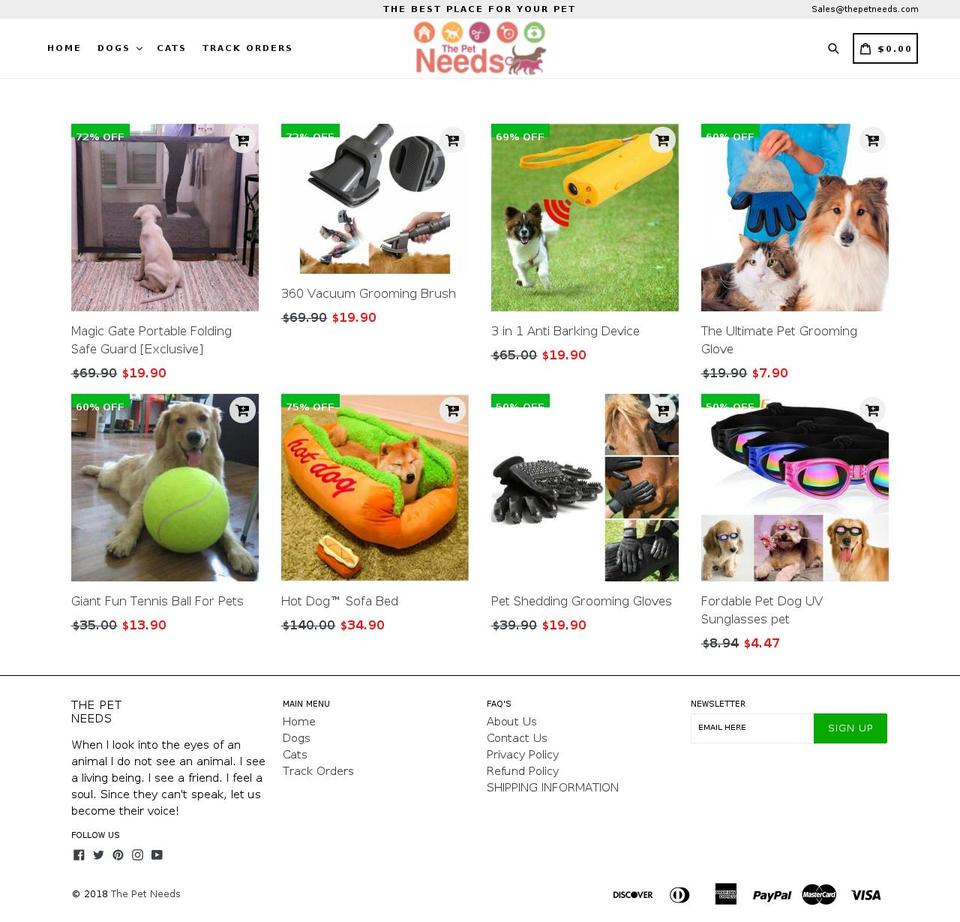 thepetneeds.com — Shopify storefront screenshot