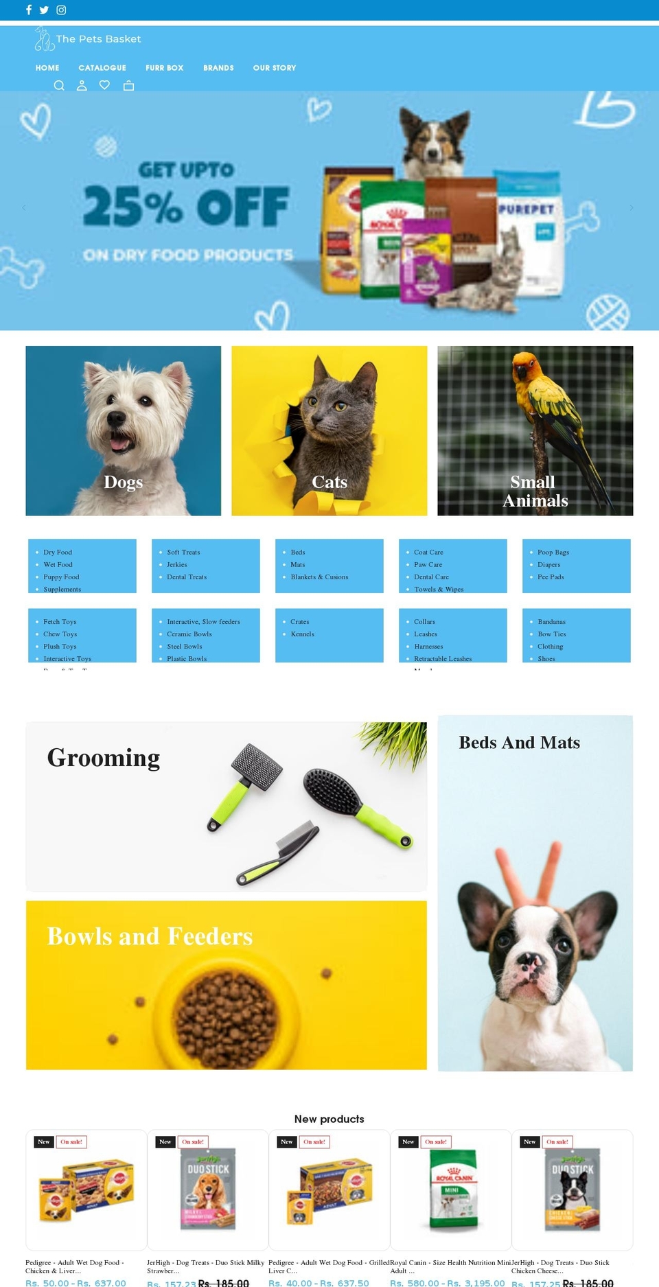 thepetsbasket.com shopify website screenshot