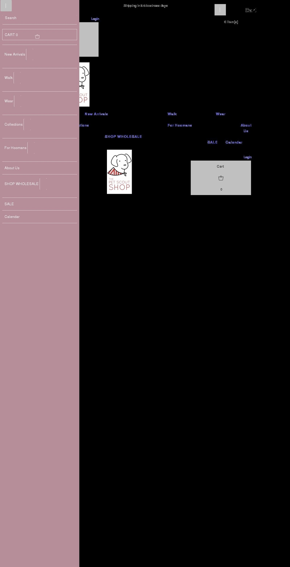 thepetscoutshop.com shopify website screenshot
