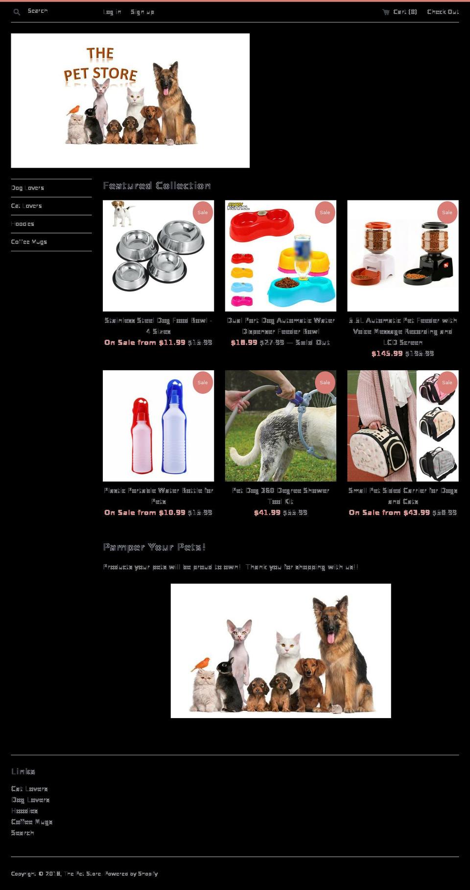 thepetstore.us shopify website screenshot