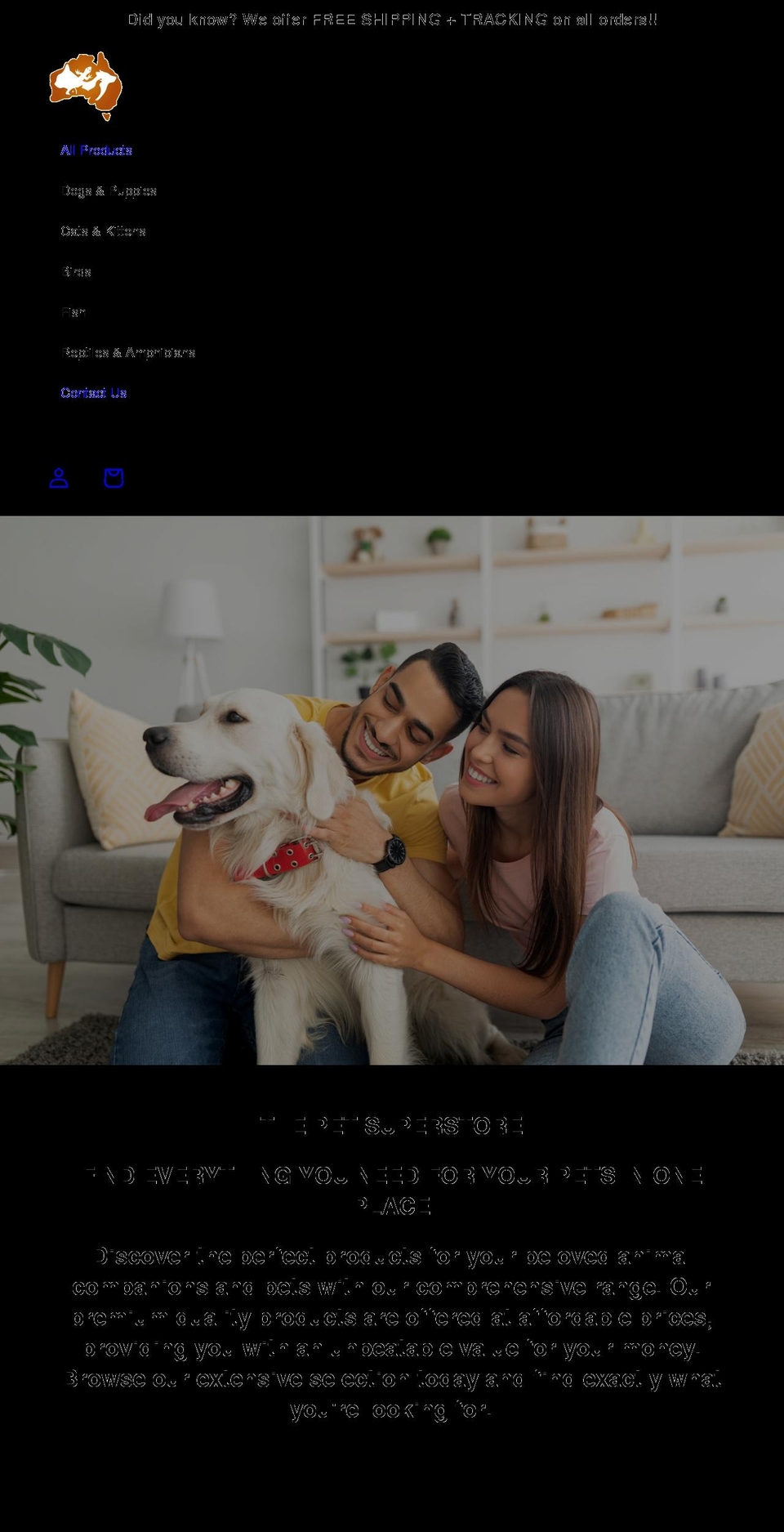 thepetsuperstore.com.au shopify website screenshot