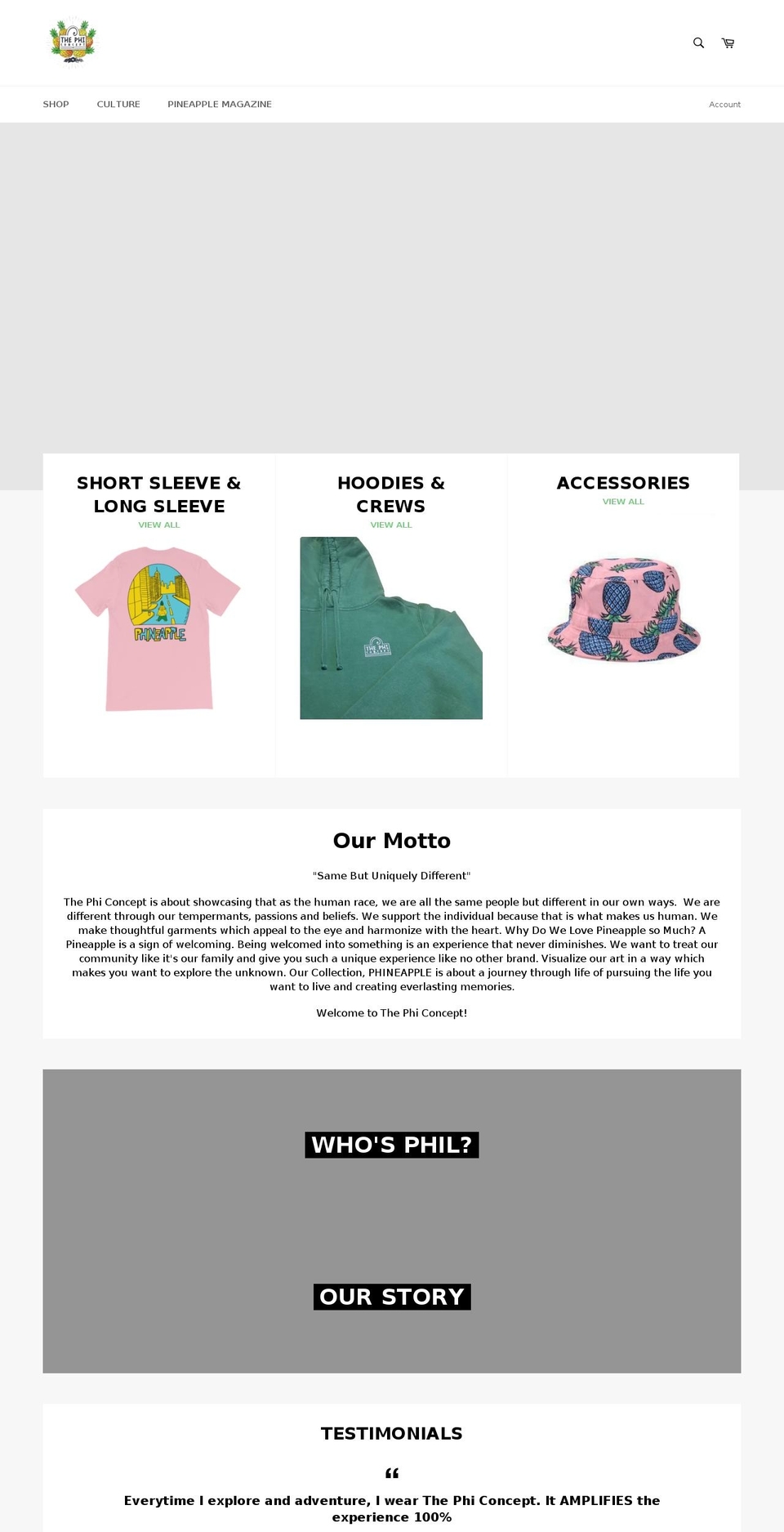 thephiconcept.com — Shopify storefront screenshot