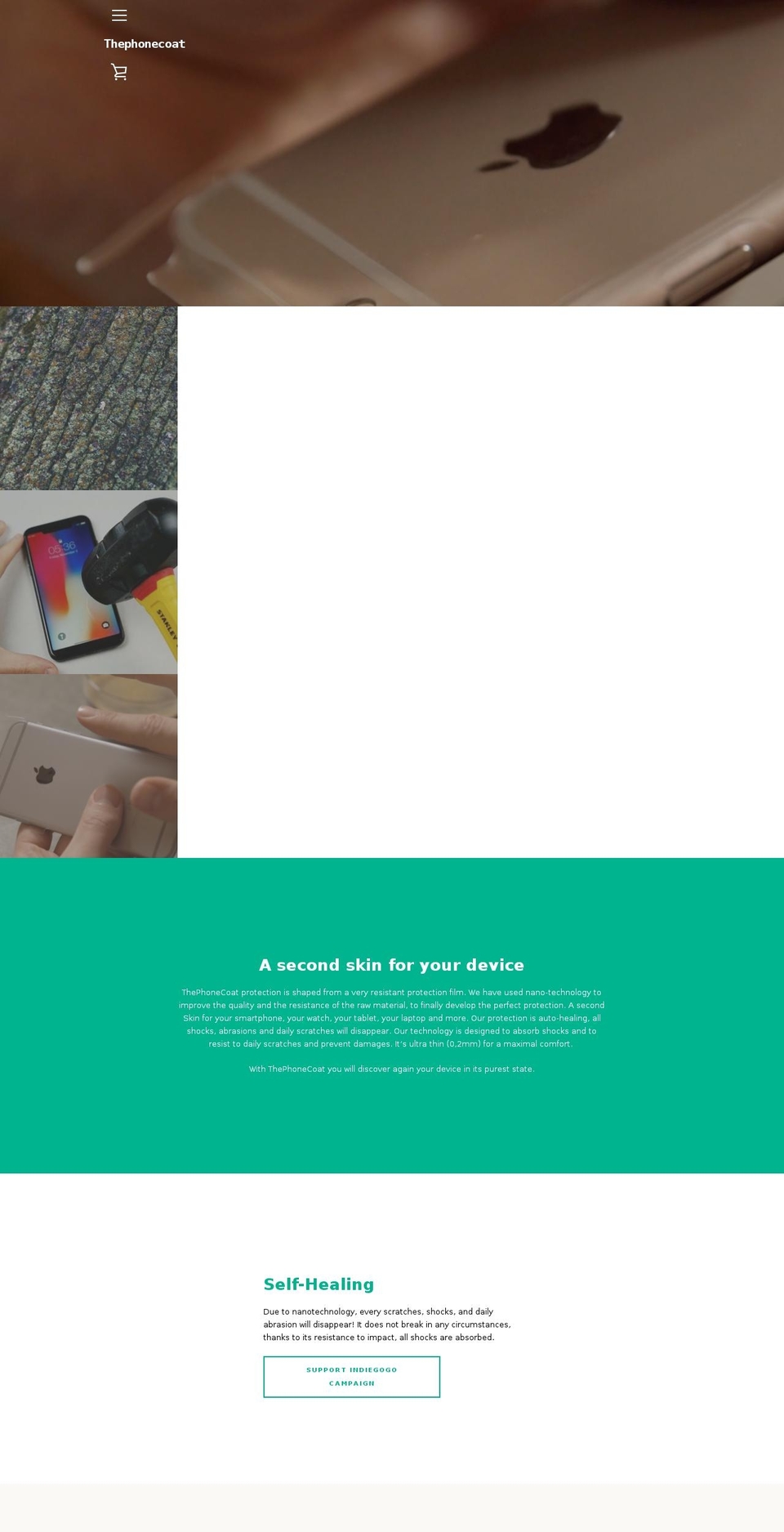 thephonecoat.com — Shopify storefront screenshot