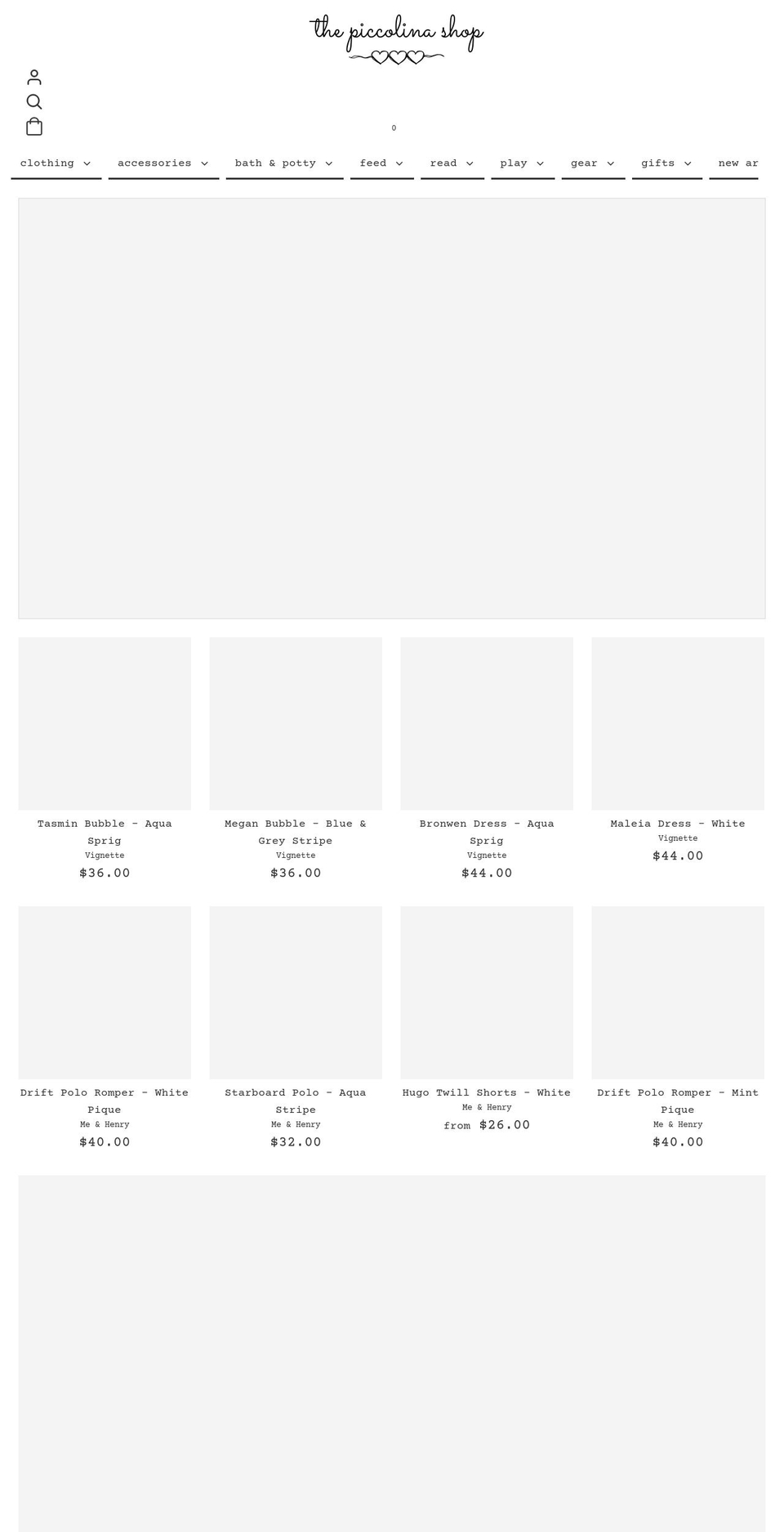thepiccolinashop.com shopify website screenshot