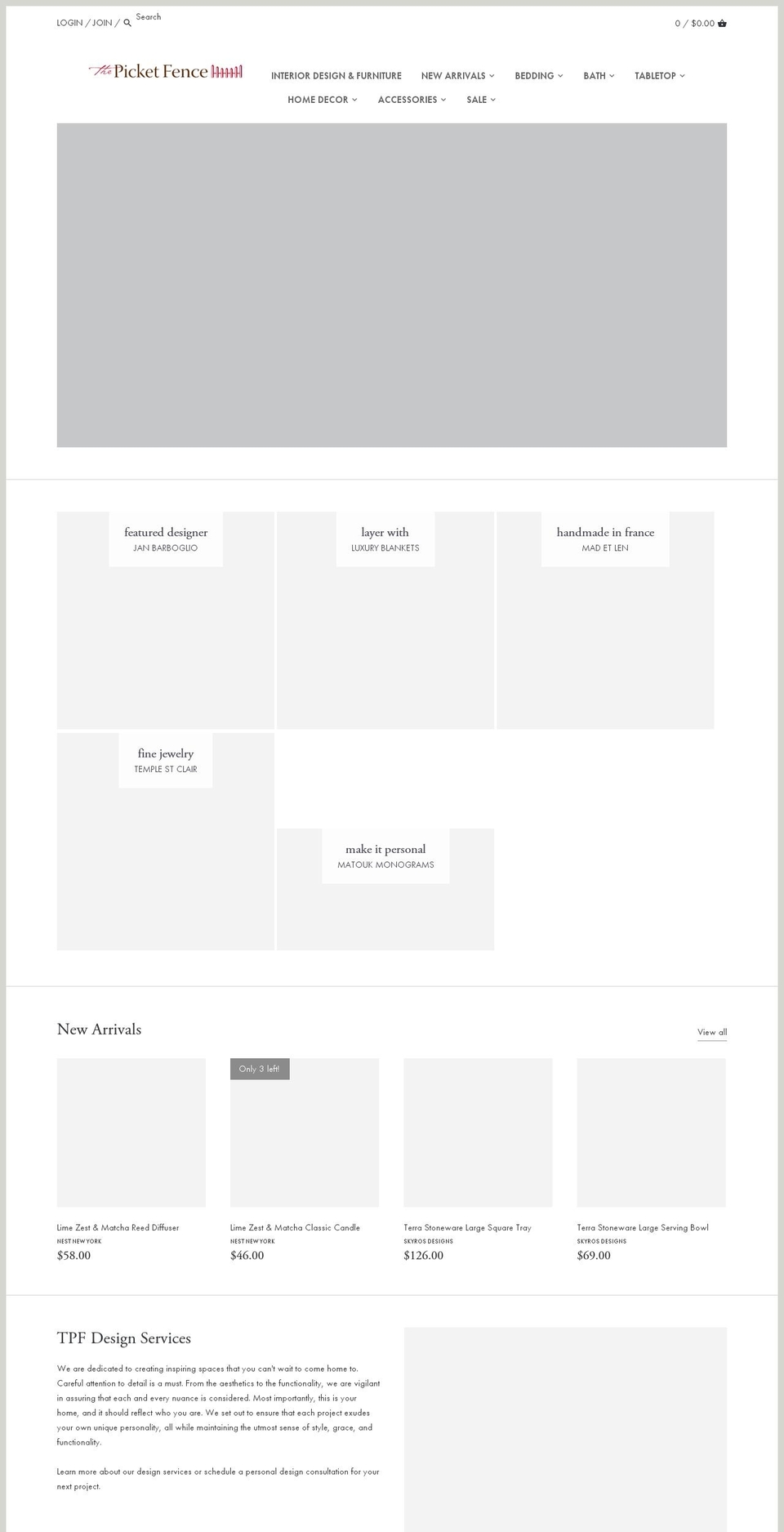 thepicketfence.com shopify website screenshot