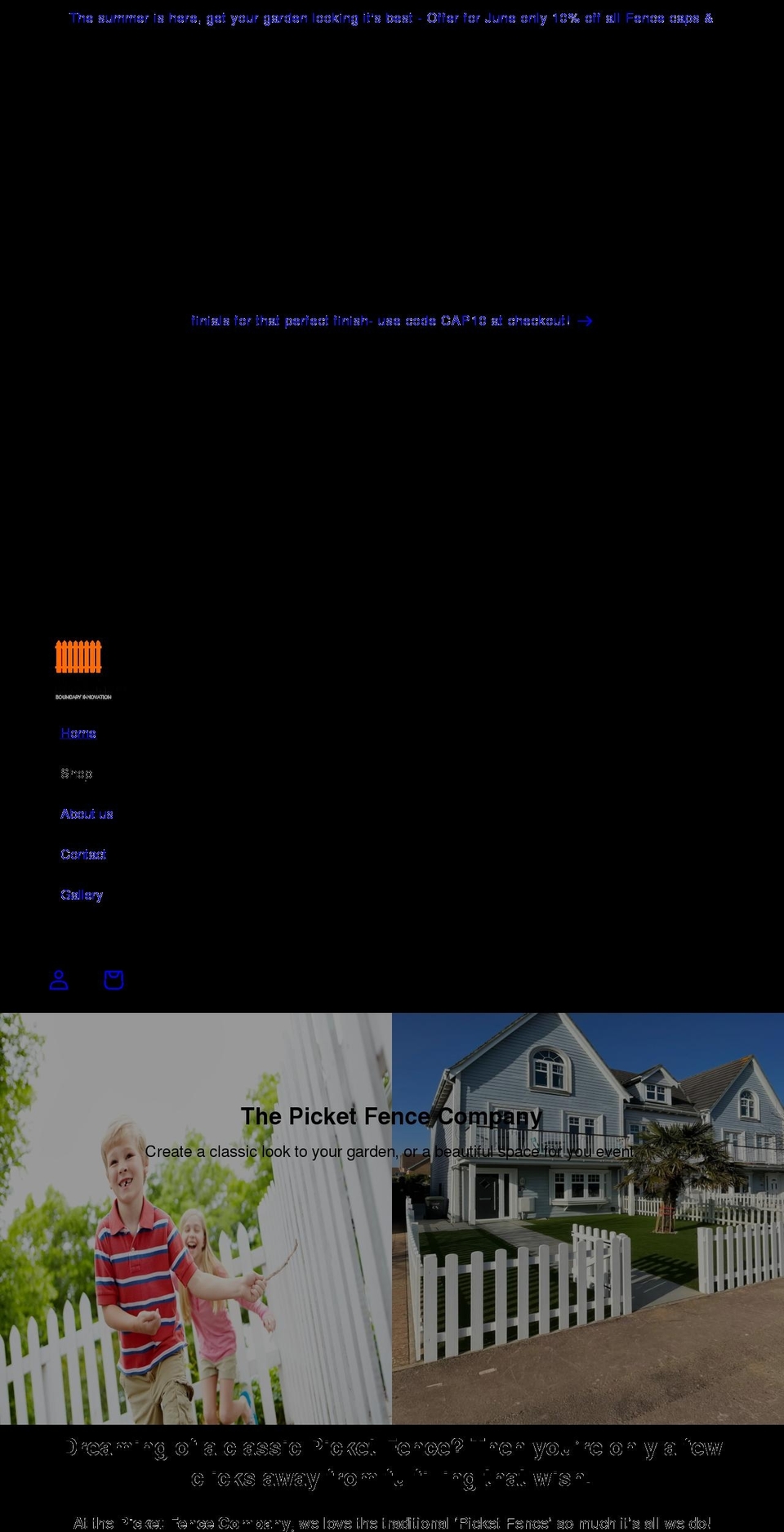 thepicketfencecompany.co.uk shopify website screenshot
