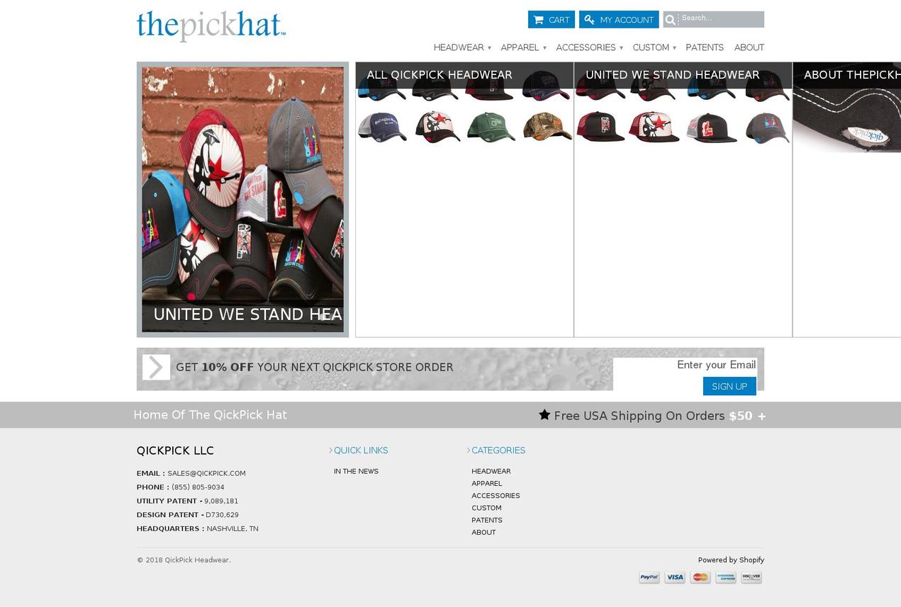thepickhat.com — Shopify storefront screenshot