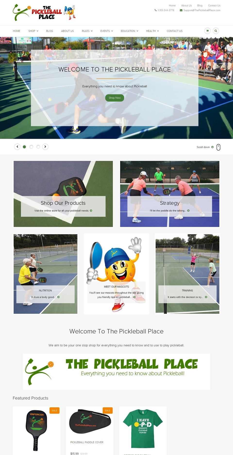 thepickleballplace.com shopify website screenshot