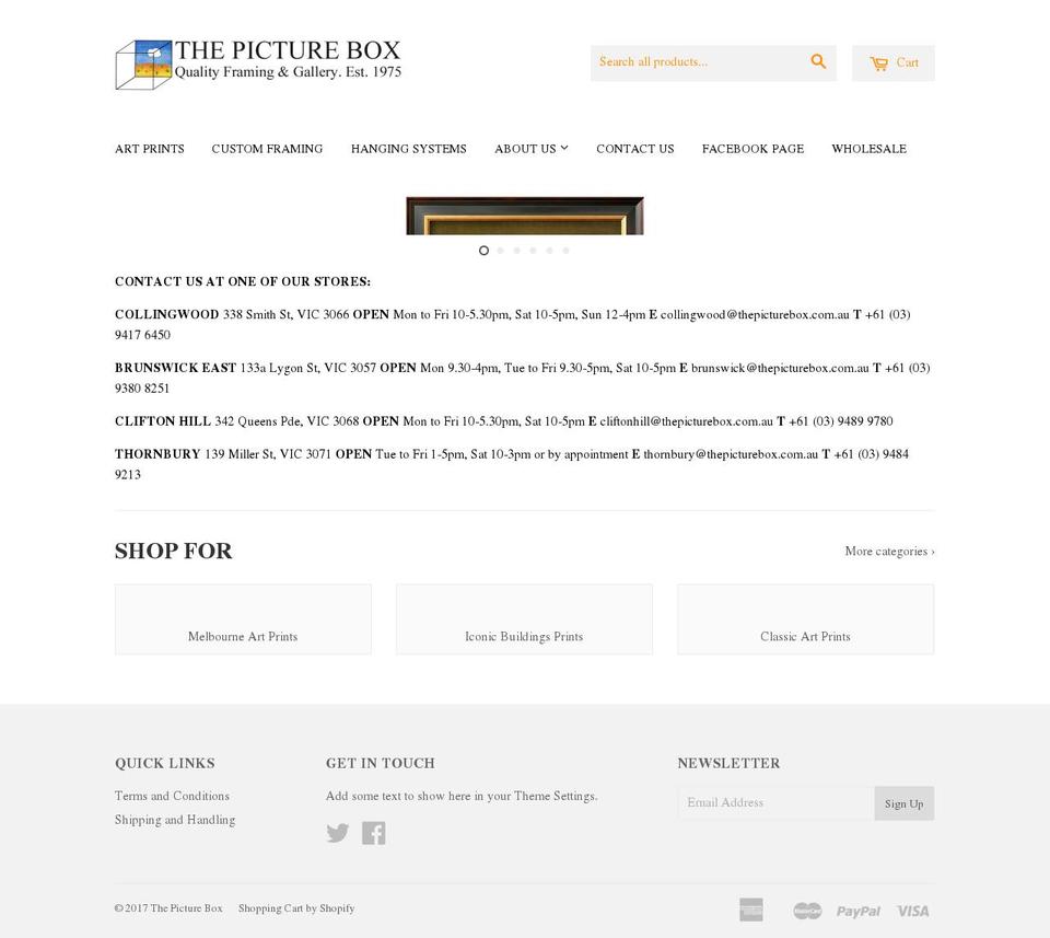 thepicturebox.com.au shopify website screenshot