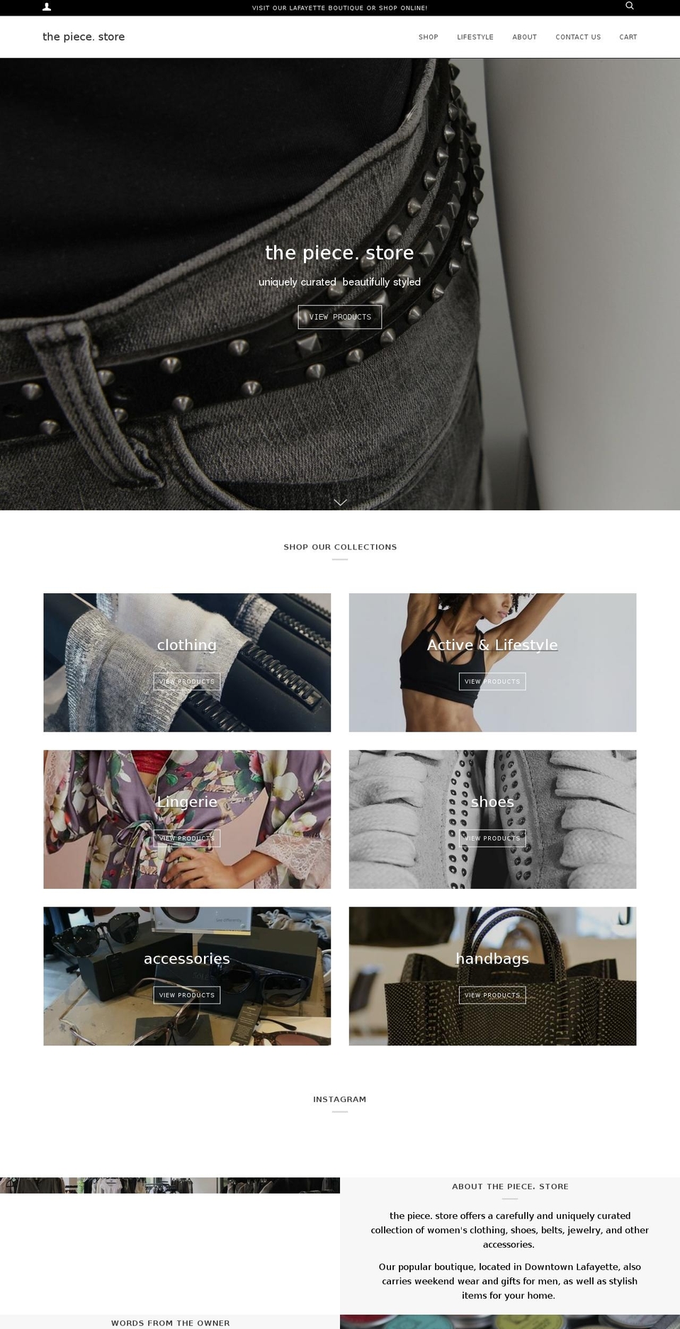 thepiecestore.com shopify website screenshot