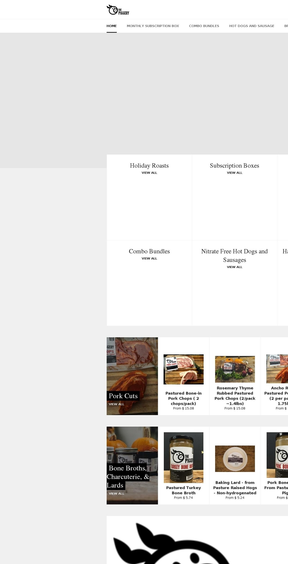 thepiggeryshop.com shopify website screenshot