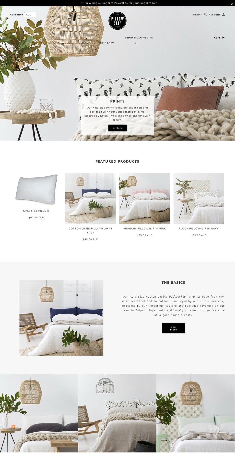 thepillowslipstore.com shopify website screenshot