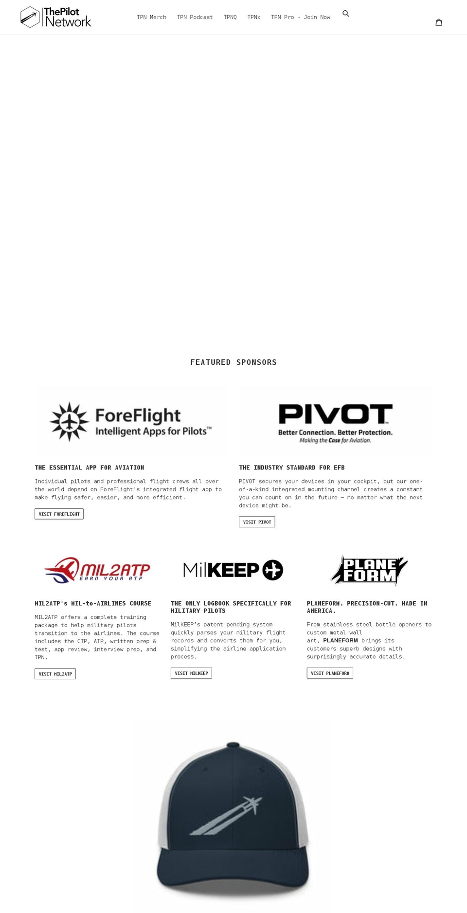 thepilotnetwork.com shopify website screenshot