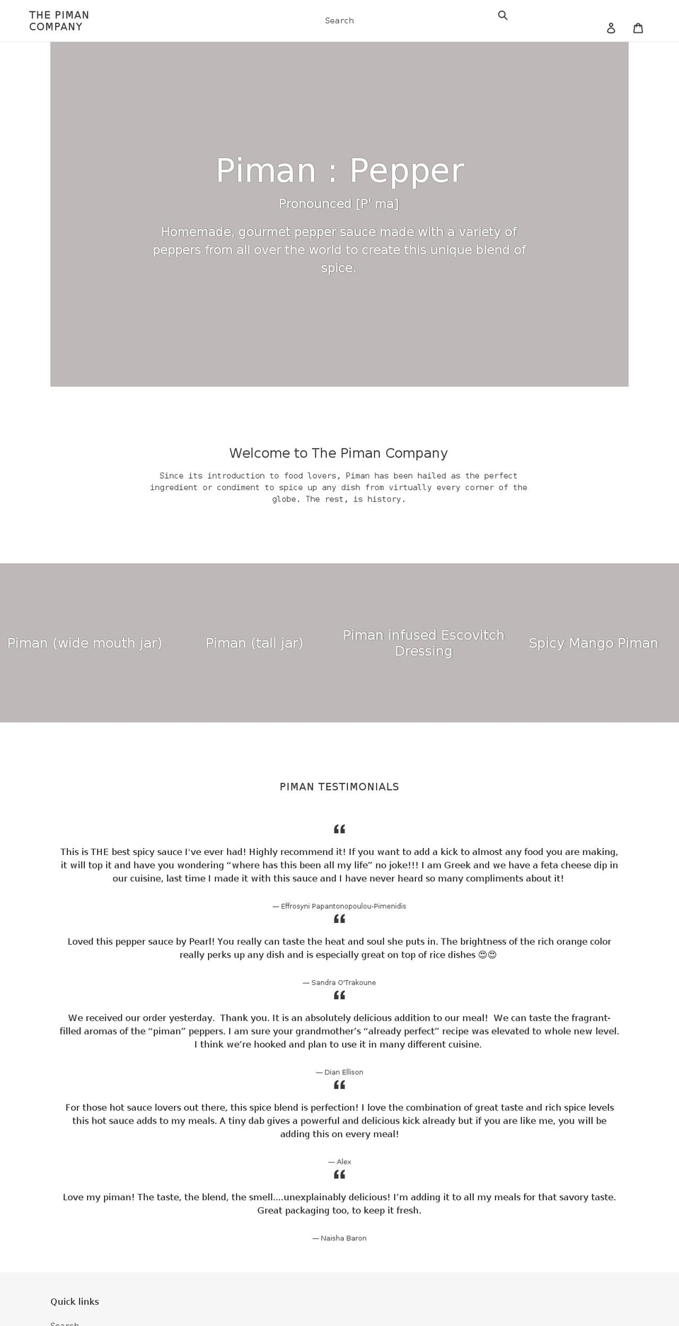 thepimancompany.com shopify website screenshot