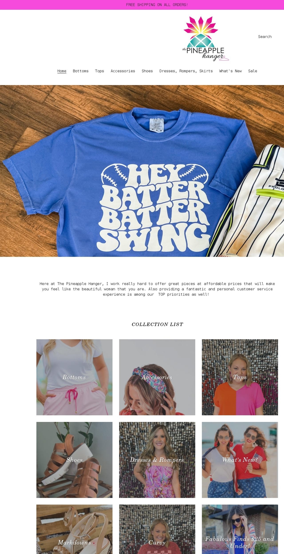 thepineapplehanger.com shopify website screenshot