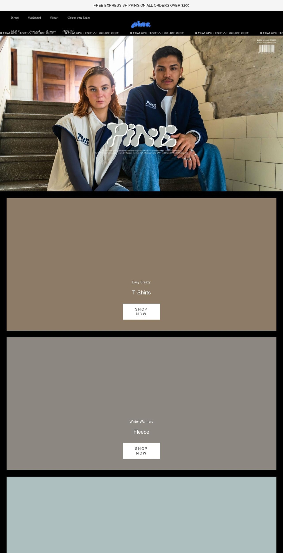 thepineco.com.au shopify website screenshot
