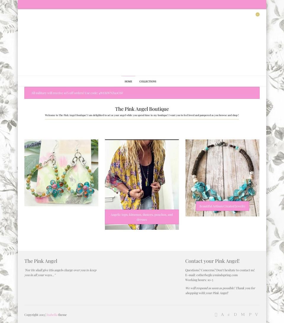 thepinkangel.com shopify website screenshot