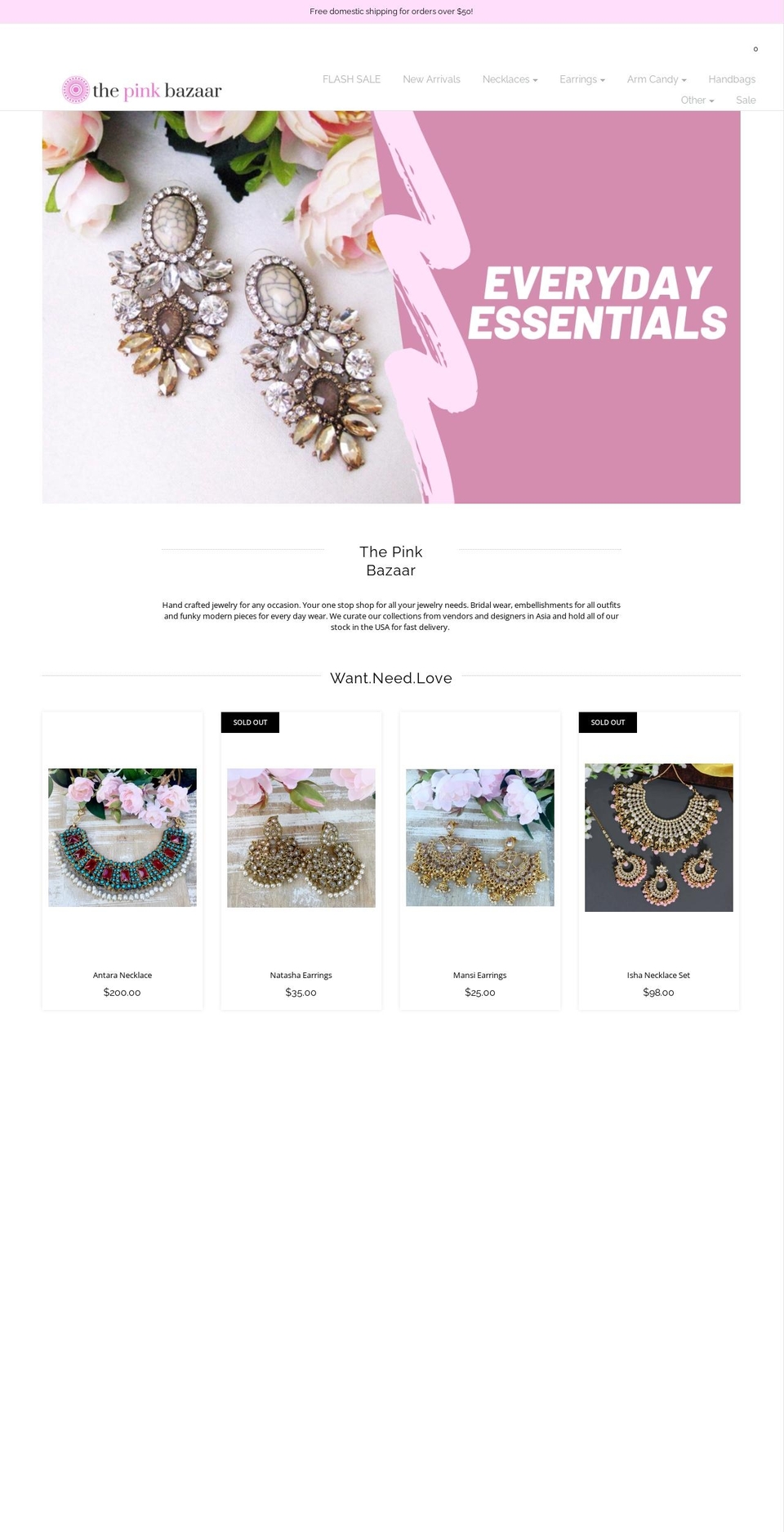 thepinkbazaar.com shopify website screenshot
