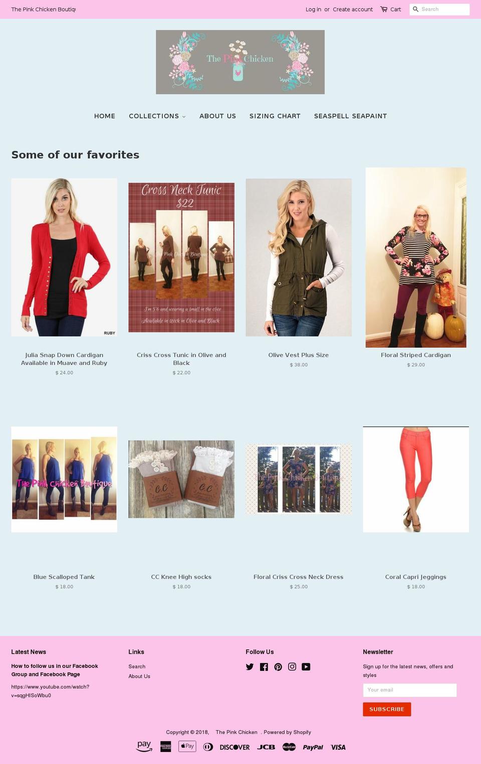 thepinkchicken.com — Shopify storefront screenshot