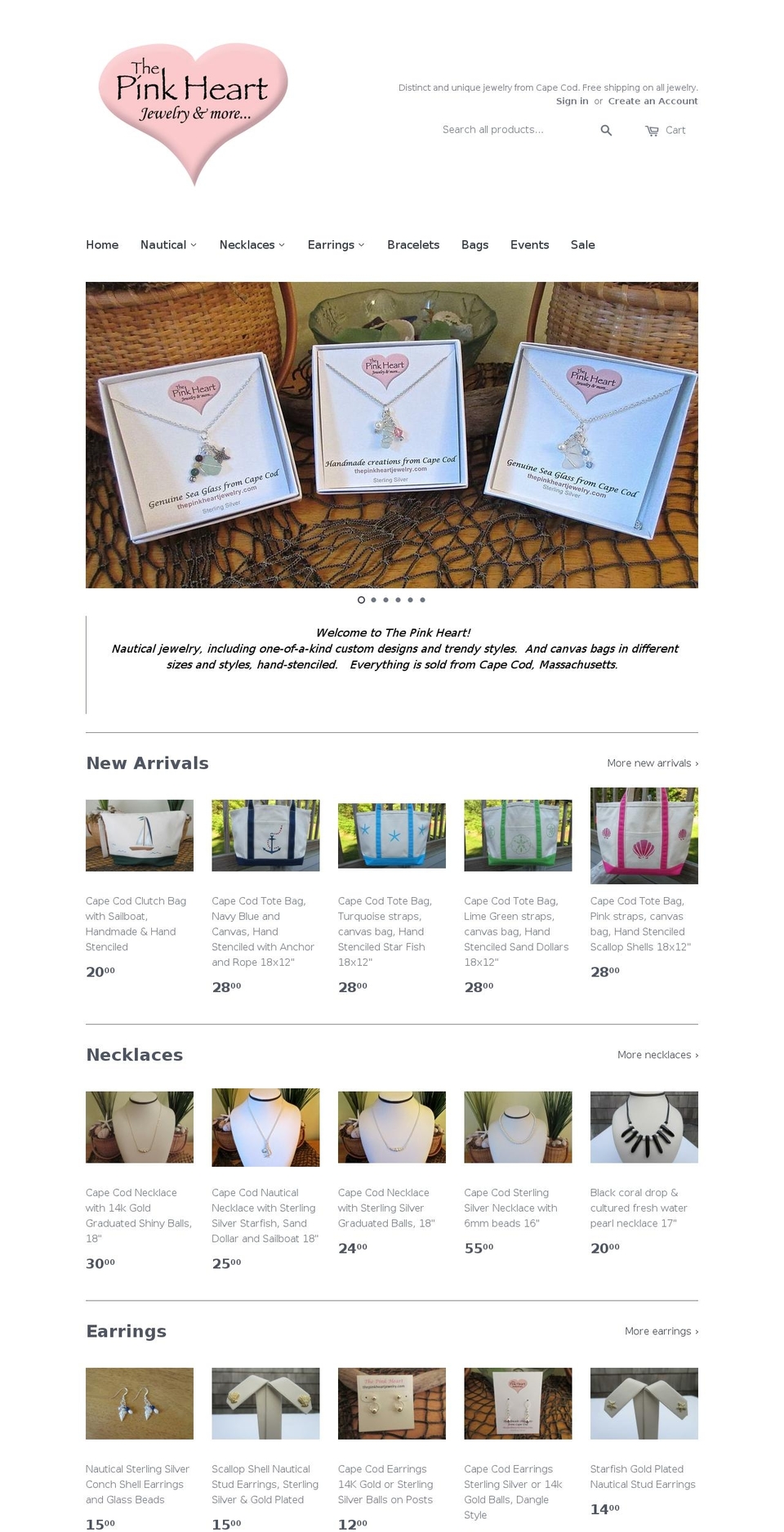 thepinkheartjewelry.com shopify website screenshot