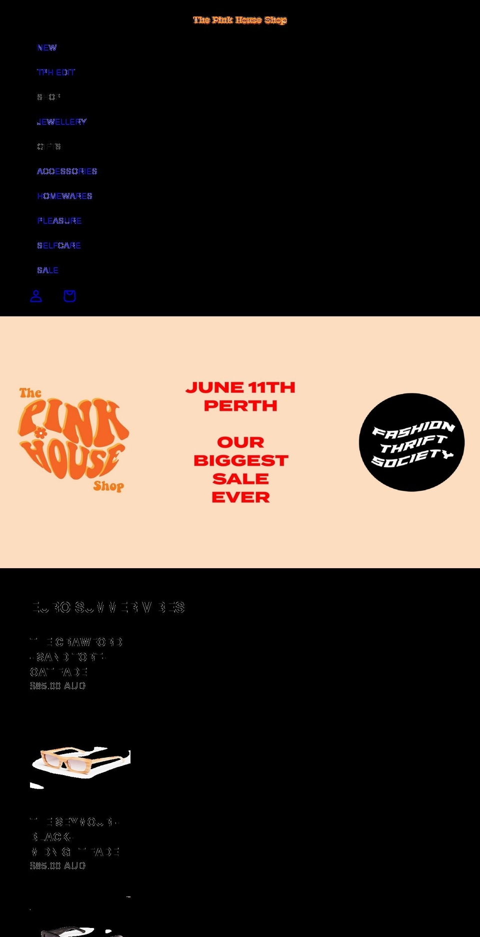 thepinkhouse.shop shopify website screenshot