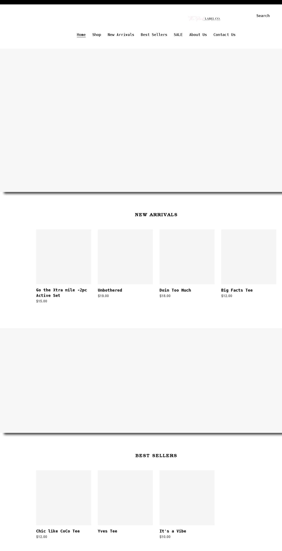 thepinklabelco.com shopify website screenshot