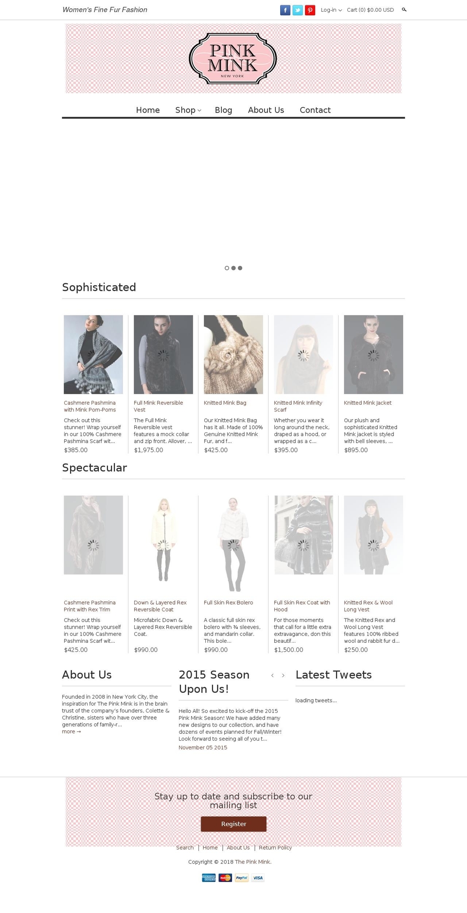 PinkMink2012 Shopify theme site example thepinkmink.com