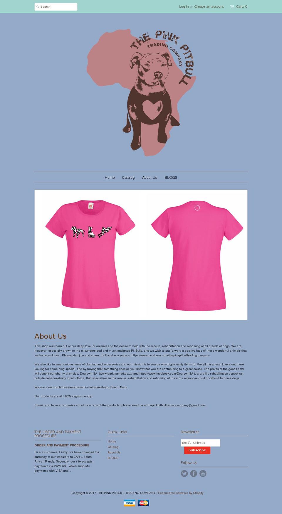 thepinkpittbulltradingcompany.com shopify website screenshot